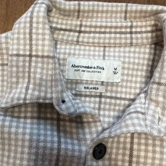 Abercrombie Heavyweight 4 Pocket Flannel Over Shirt Shacket Size Medium - Picture 3 of 4